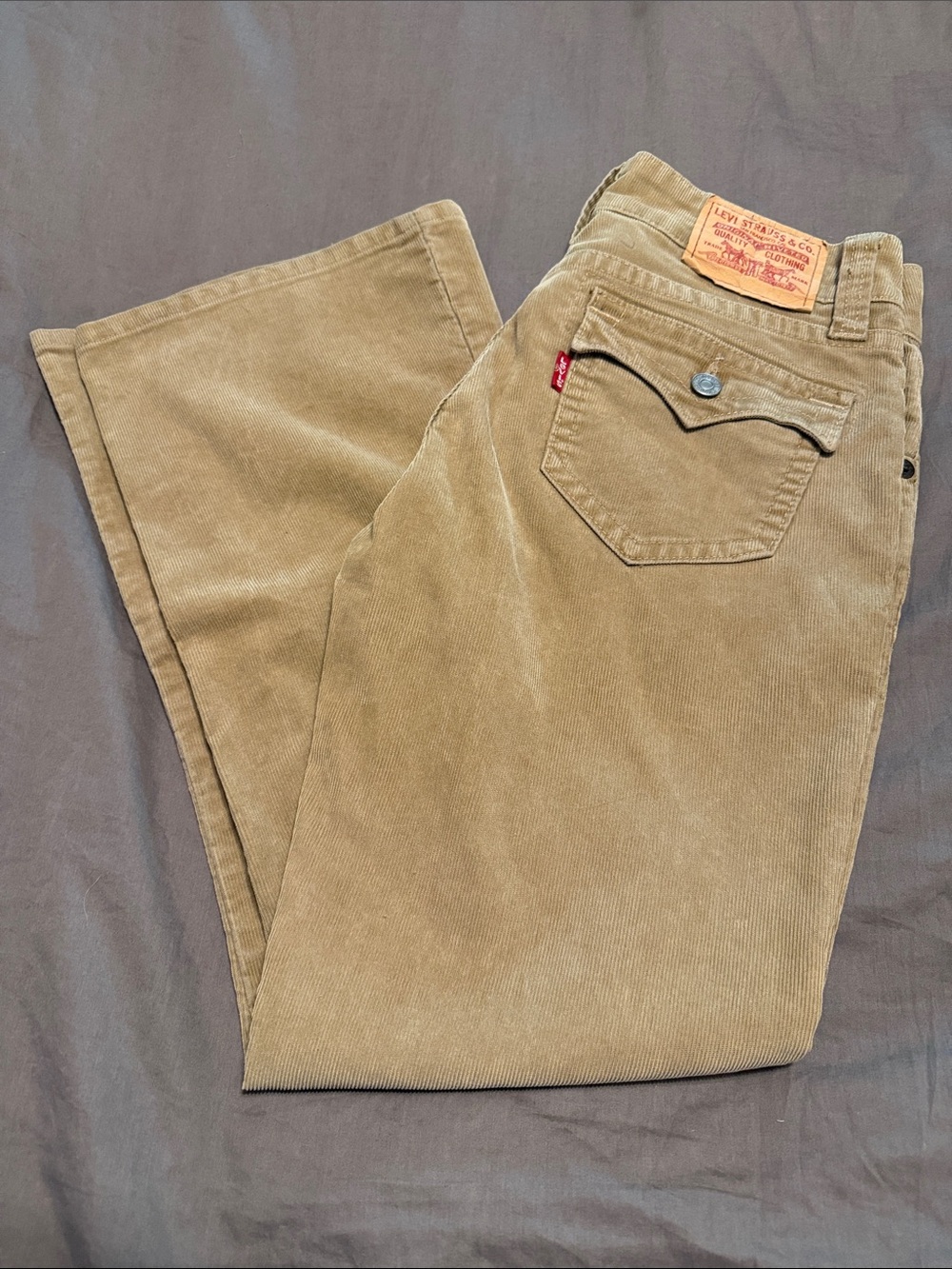 Levi's Women's Corduroy Pants in Light Tan with Back Pocket Flap